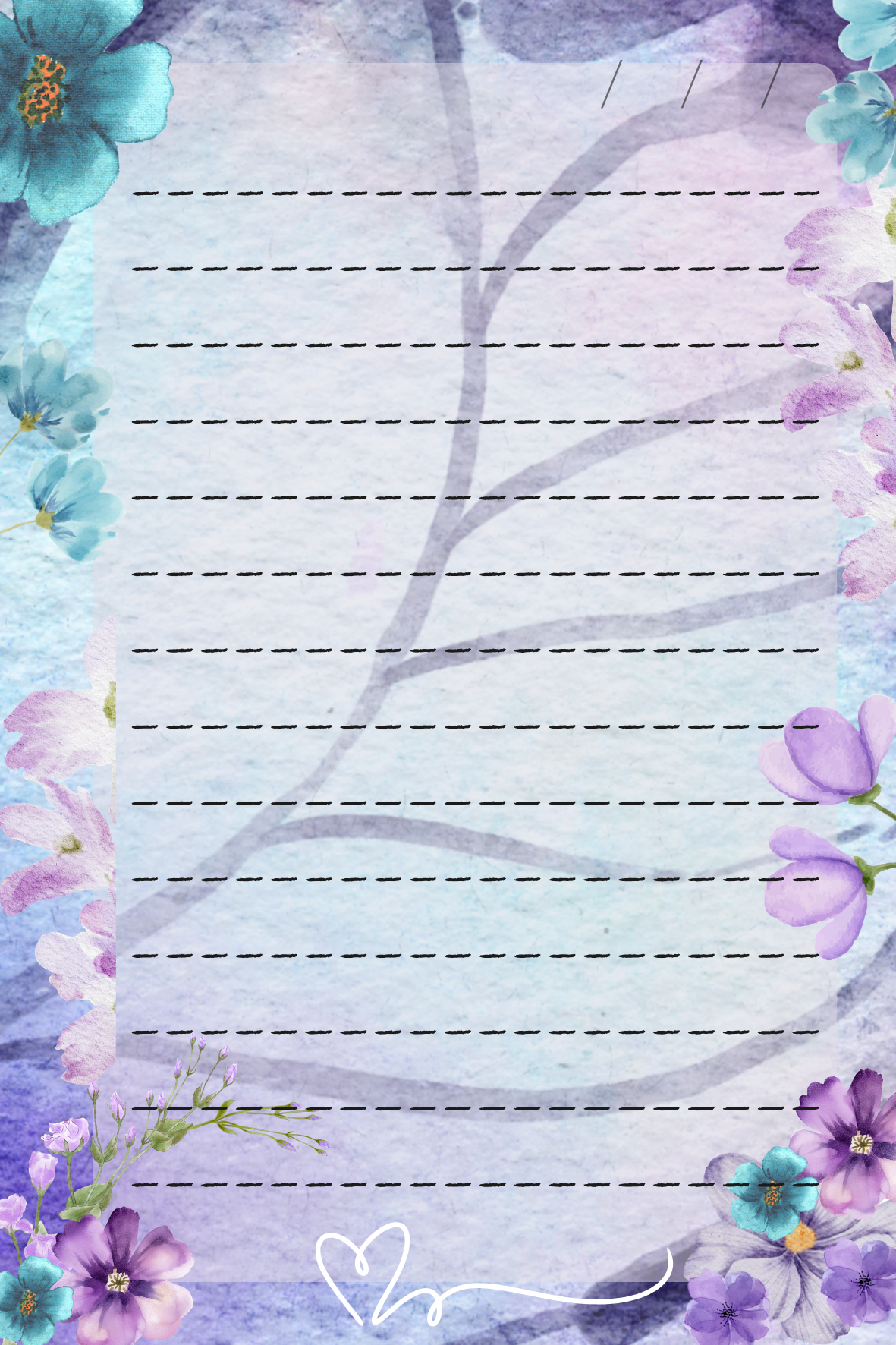 Hojas Decorativas (Digitales) Flores Paquete imprimible de 17 hojas