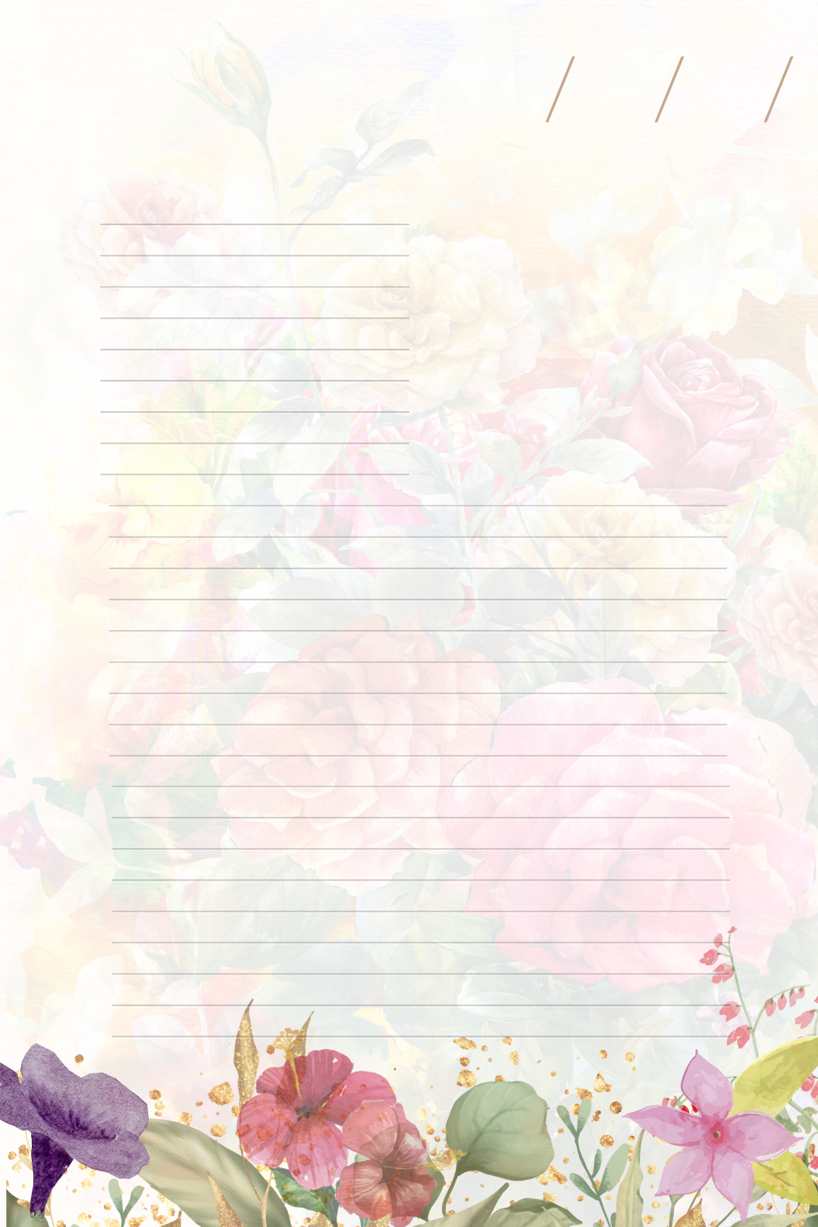 Hojas Decorativas (Digitales) Flores Paquete imprimible de 17 hojas