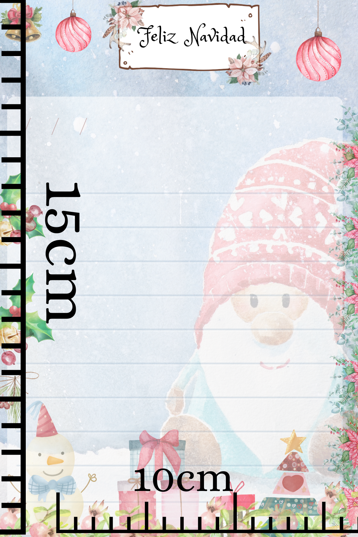 Hojas Decorativas (Digitales) Navidad Paquete imprimible de 5 hojas