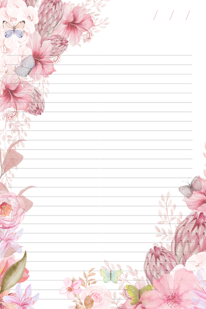 Hojas Decorativas (Digitales) Flores Paquete imprimible de 17 hojas